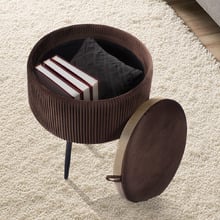 Evelyn Velvet Storage Ottoman